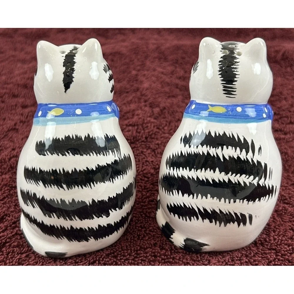 Coco Dowley Kitty Cat Novelty Salt & Pepper Shakers Certified International EUC
